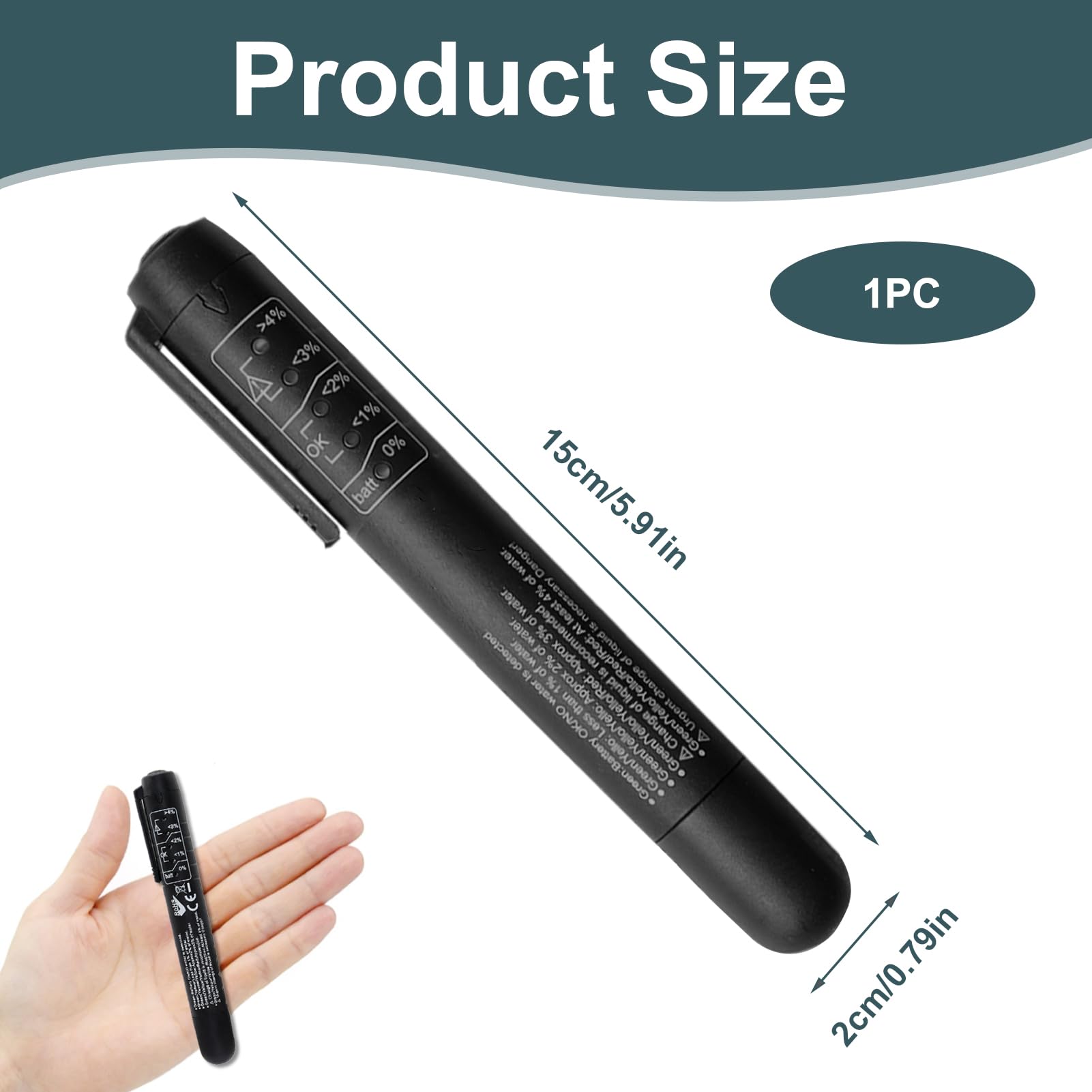 Tester Liquido Freni, Tester Olio Freni Universale con 5 LED Indicatore, Penna per Controllo DOT3 DOT4 DOT5, Rilevatore Contenuto Acqua, Strumento Portatile per Auto Moto Veicoli Officine Meccanici