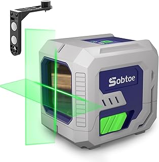 Self leveling Laser Level tool Green Cross Line 100ft, Line Laser Level with 3 Brightness Adjustment, IP54 Waterproof Manual Self leveling Mode, laser level for picture hanging,construction etc