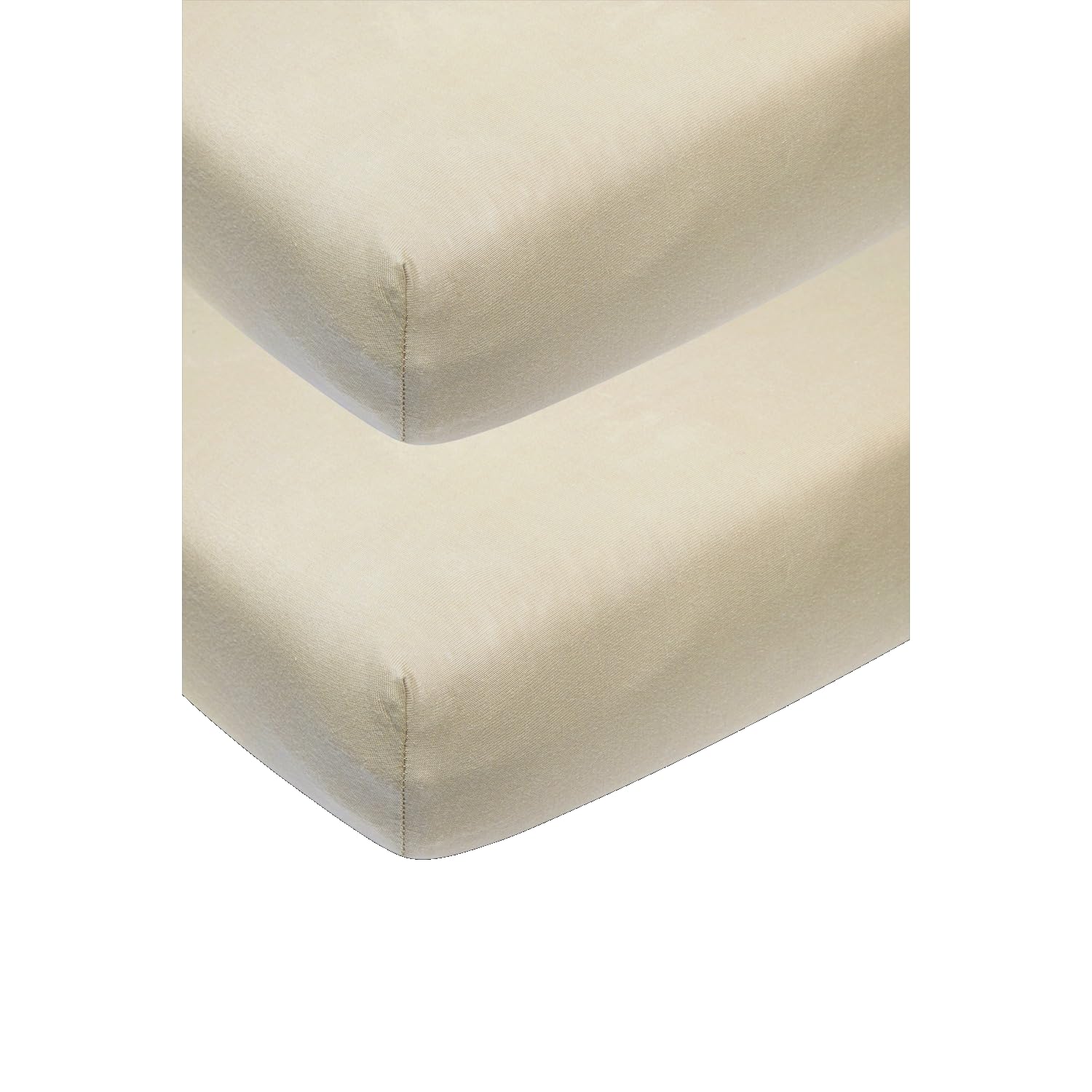 Meyco Baby Fitted Sheet for Cot, Pack of 2, 50 x 90 cm, Jersey Fitted Sheet, 100% Cotton, Oeko Tex Certified, All-Round Elastic, Breathable, Warm Sand Tone