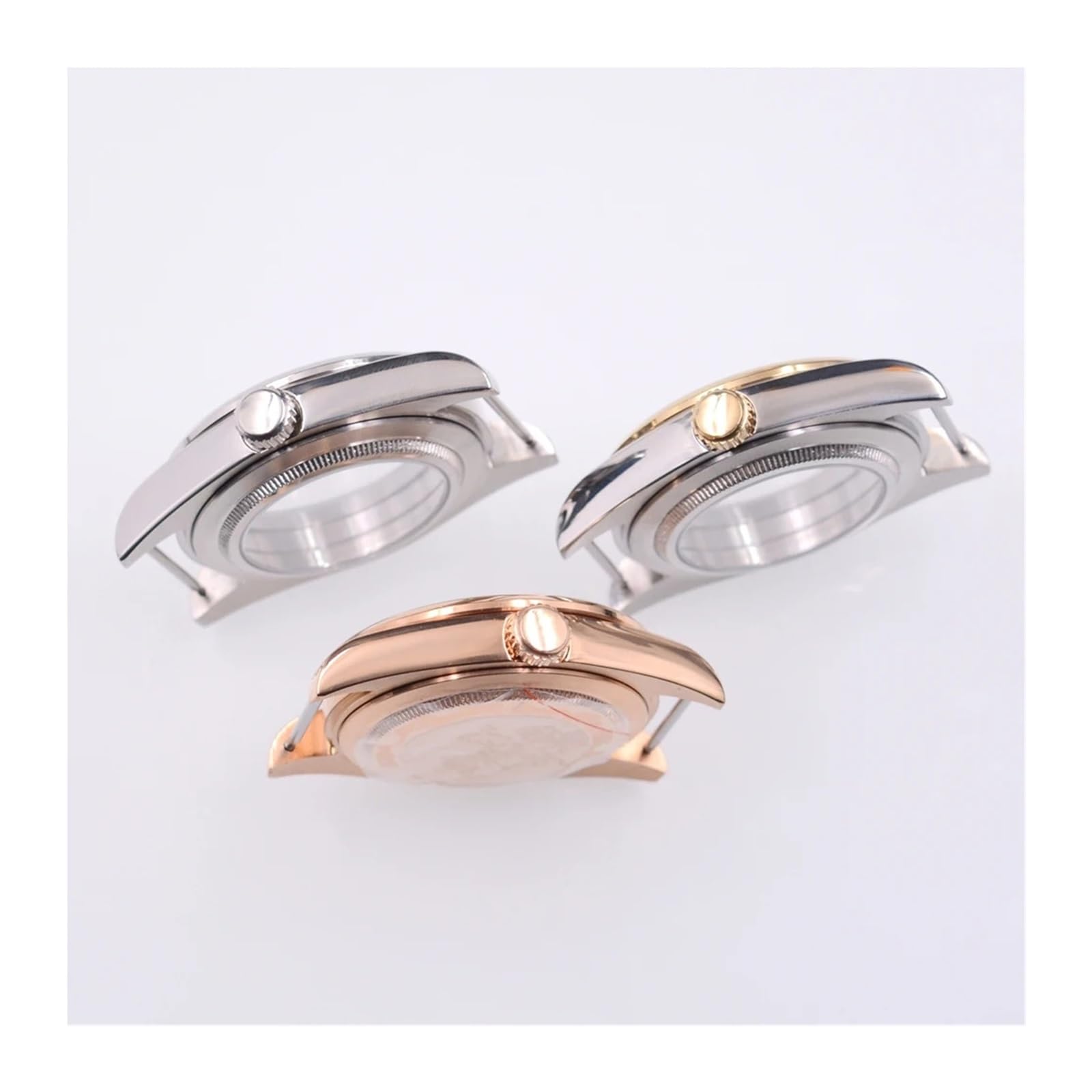 1 caja de reloj de cristal de zafiro para NH35 PT5000 ETA2824 Miyota 8215 (oro rosa, 36 mm ETA2824 PT5000)