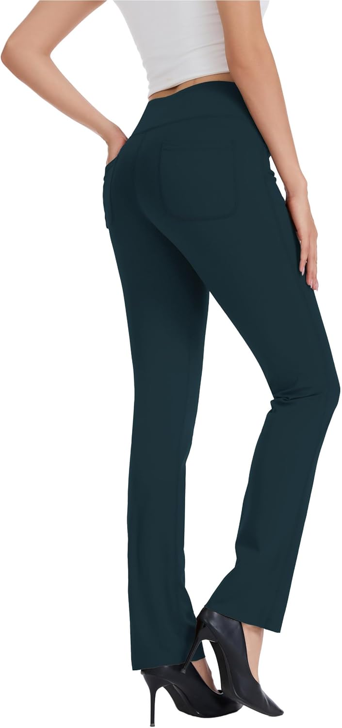 SAFORT Women's Yoga Pants Straight Leg Yoga Dress Pants 28"/30"/32"/34" Long Tall Inseam Stretch Slacks with Pocket - Image 3