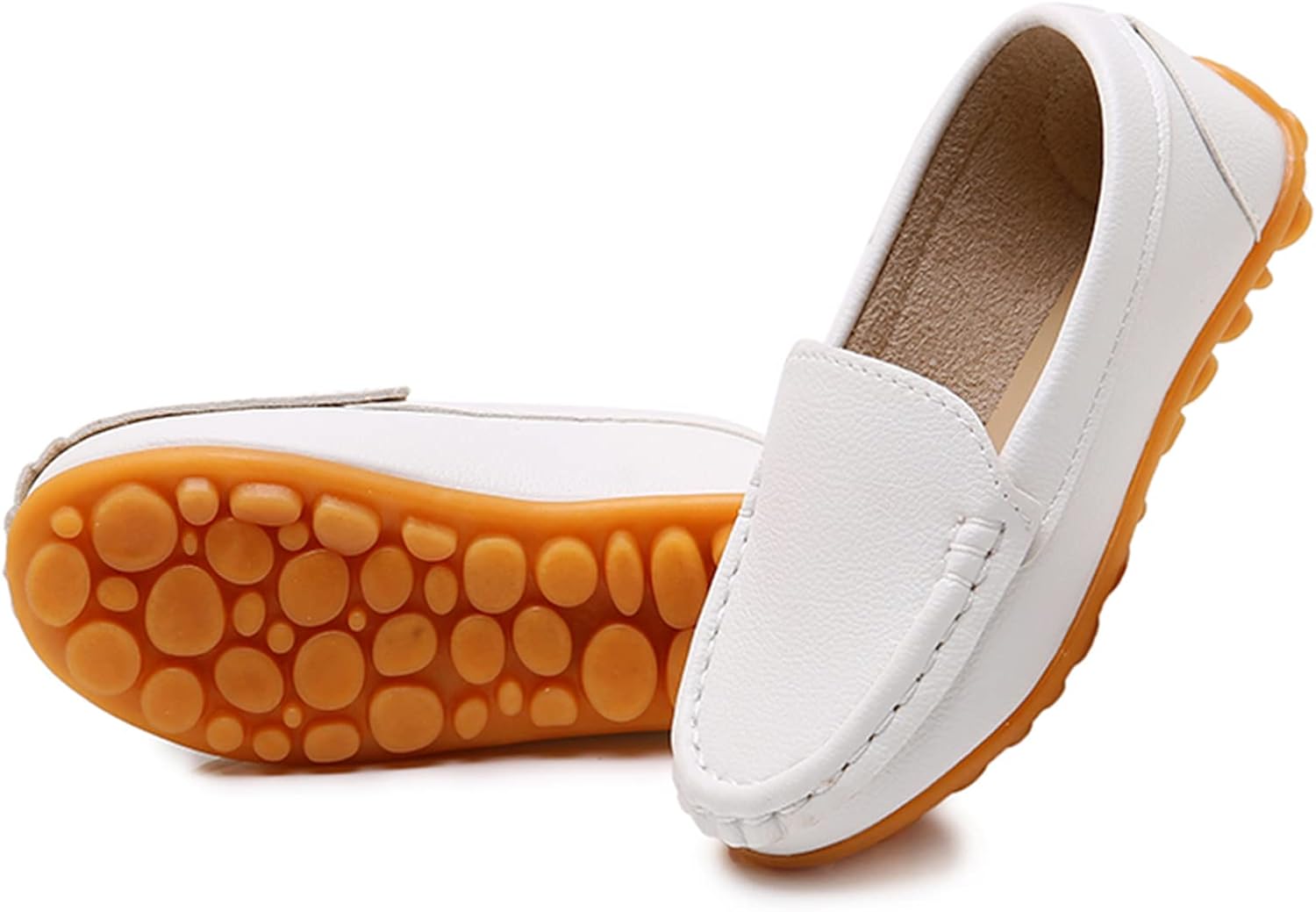 RVROVIC Kids Girls Boys Slip-on Loafers Oxford PU Leather Flats Shoes(Toddler/Little Kid) - Image 2