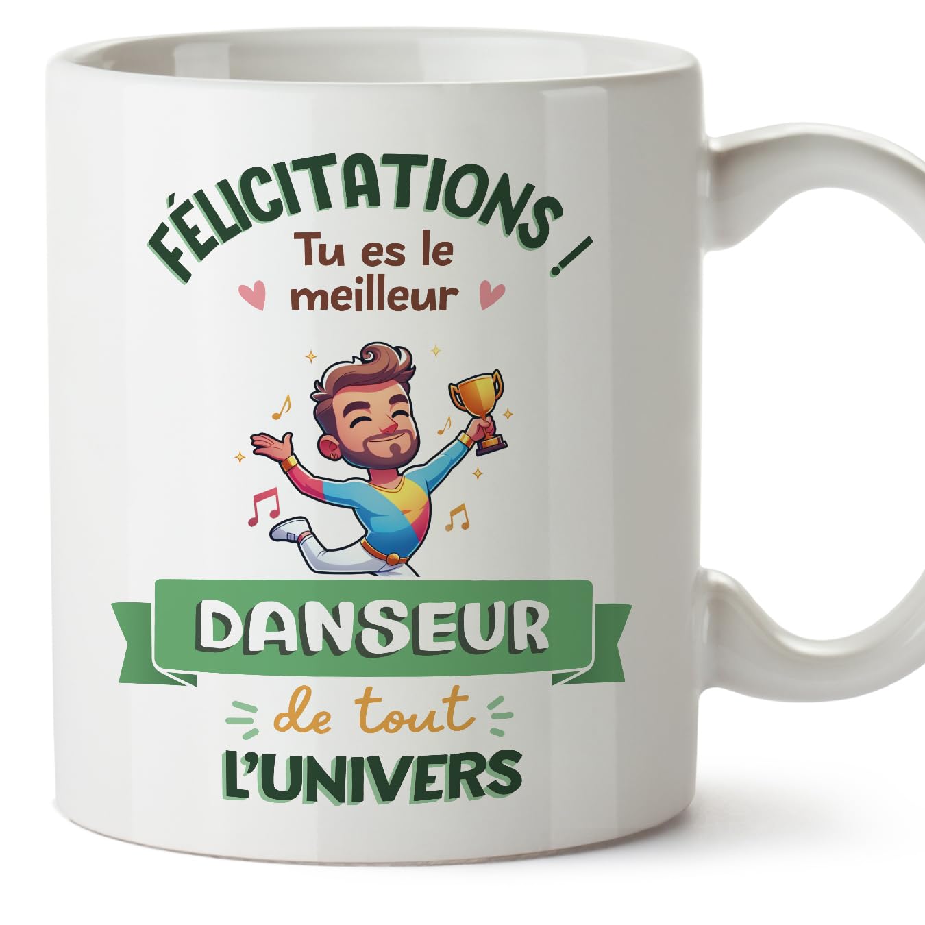 MUGFFINS Dancer Man Mug - in French - Meilleur Univers Trophée - Funny Gift for Colleagues - Ceramic 11oz Mug — image 1