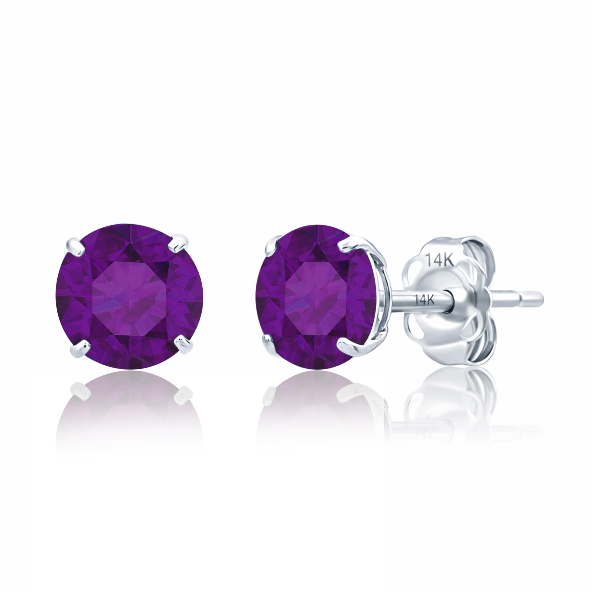 MAX + STONE 14k Gold Amethyst Stud Earrings
