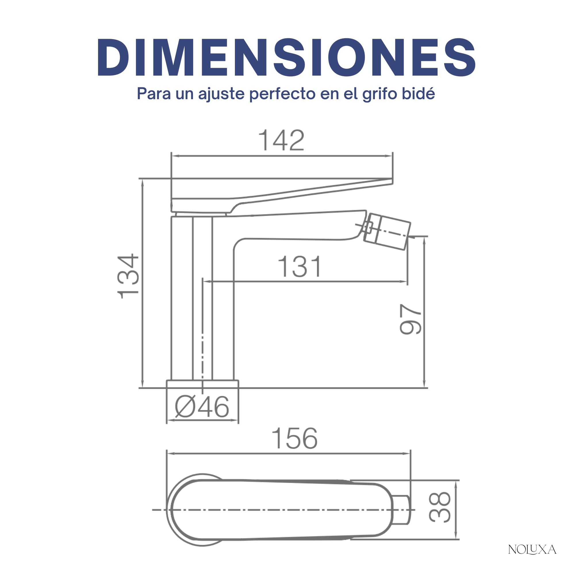 IMEX - Grifo Bidet Blanco Mate | Grifo Monomando Bide para Baño | Grifo de Bidé con Mezclador de Agua Caliente y Fría | Griferia Bidet | Instalación Fácil | Serie Dinamarca