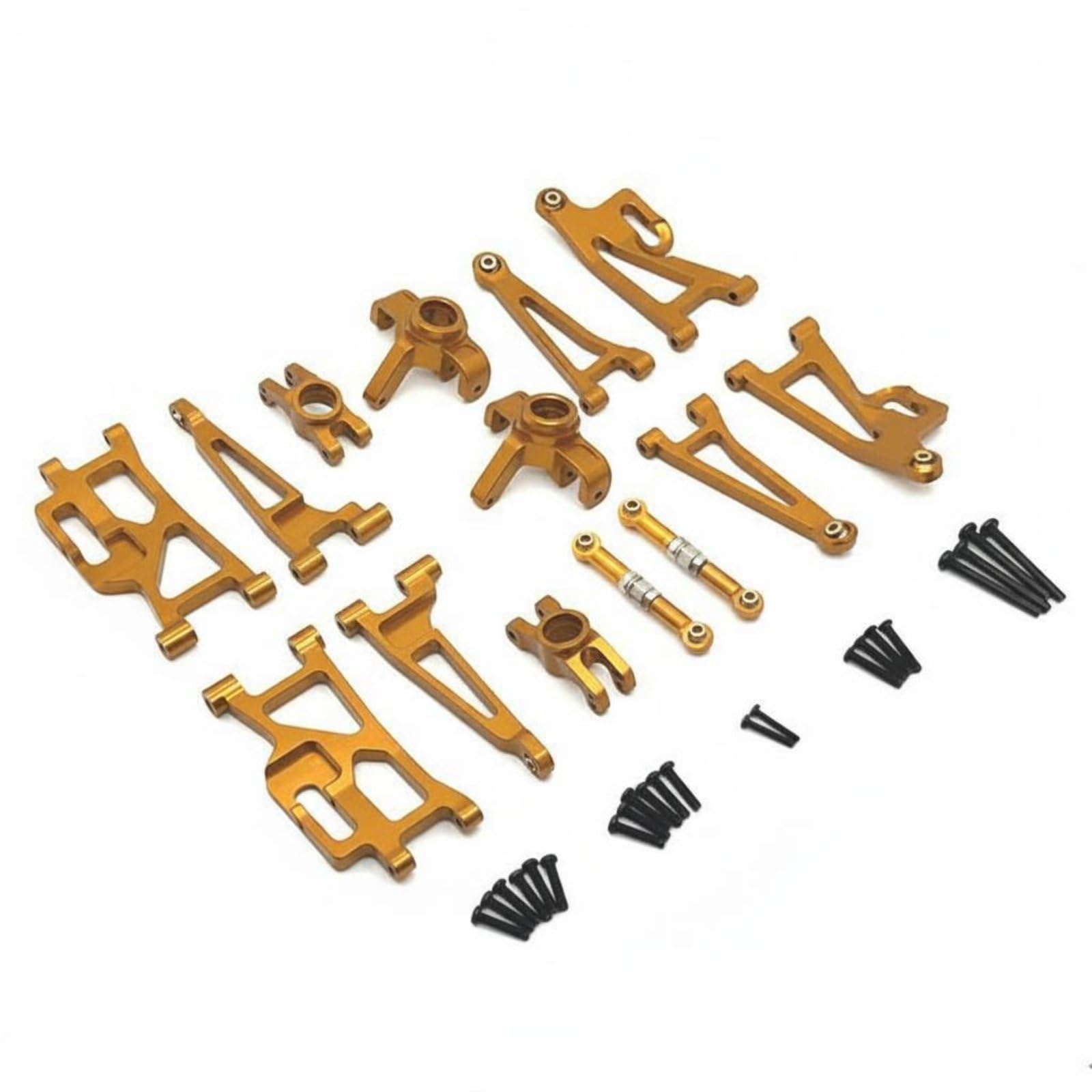 Ricambio Rc Ammortizzazione Superiori Inferiori Tiranti Regolabili Alluminio 6061 Compatibile 1/14 14209 14210 Adatto a Competizioni Test Modellismo Dinamico Club Rc, Oro
