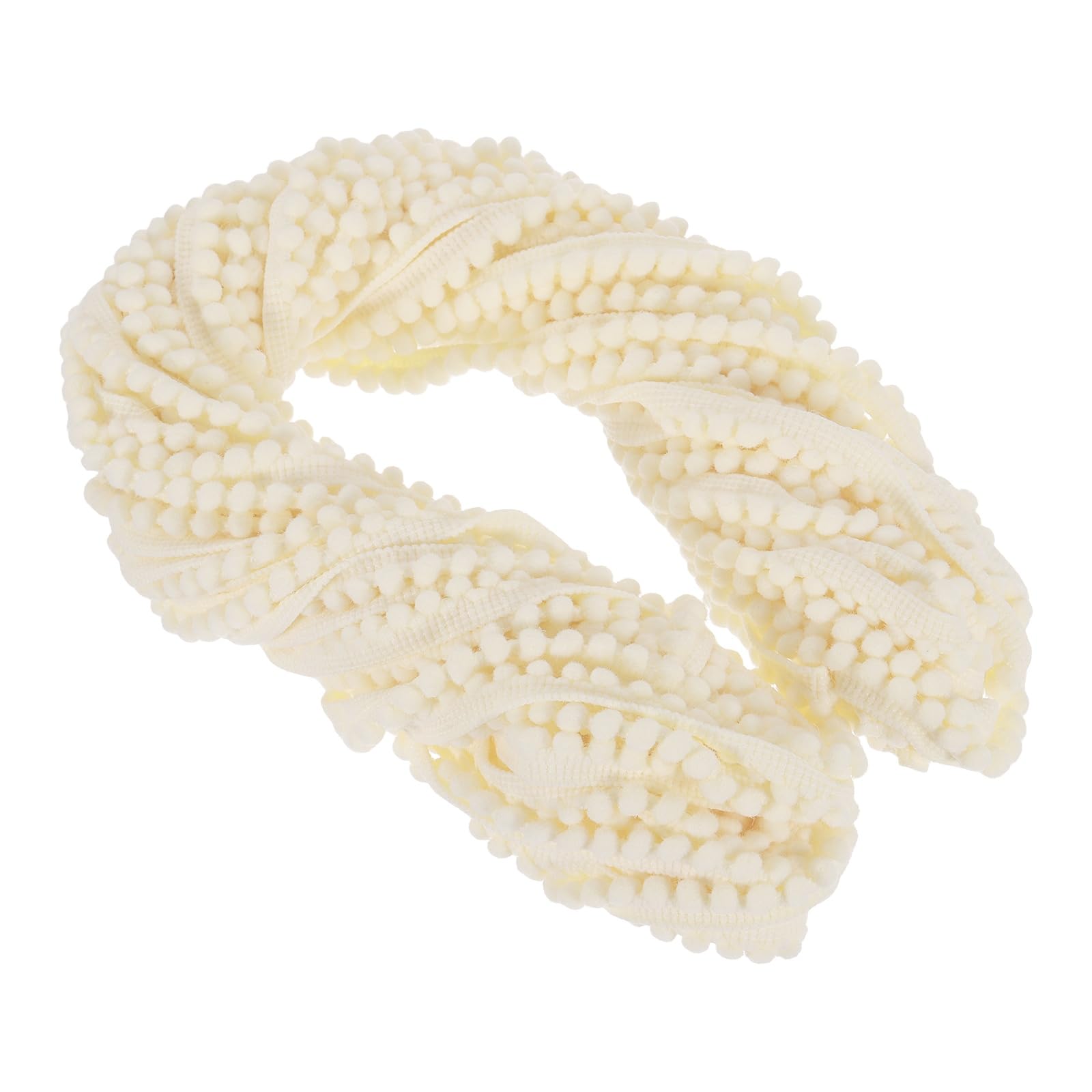Cinta de hilo de nailon resistente con pompones beige para costura duradera de 20 yardas