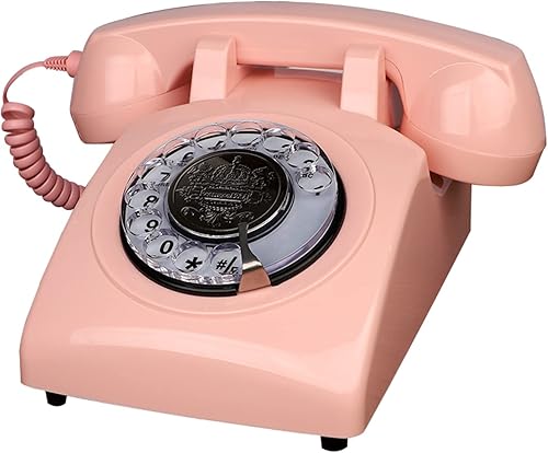 Benotek Teléfono, Teléfonos fijos con cable para el hogar, teléfono retro de la vieja moda con teclado de marcación giratoria, teléfonos antiguos de