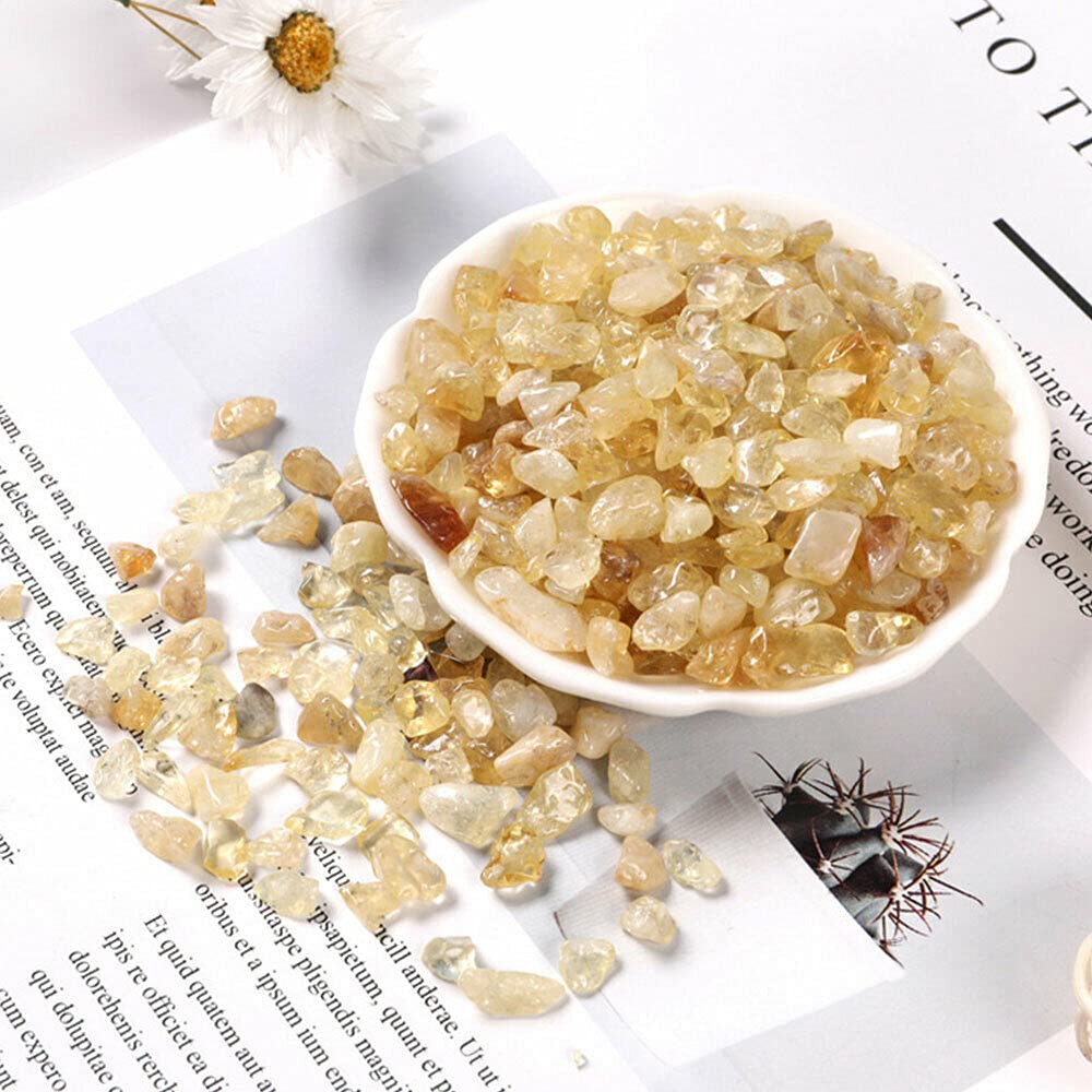 Acuario de Piedra de Cristal de Grava con Chip de Cuarzo Citrino Natural a Granel de 1/2 LB decoración de la habitación