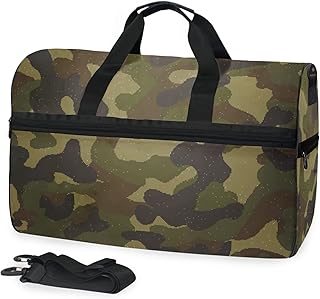 Verde Militare Borsa da Palestra Sportiva da Nuoto con Scomparto per Scarpe Borsone A Tracolla Borsa da Viaggio per Donna da Viaggio