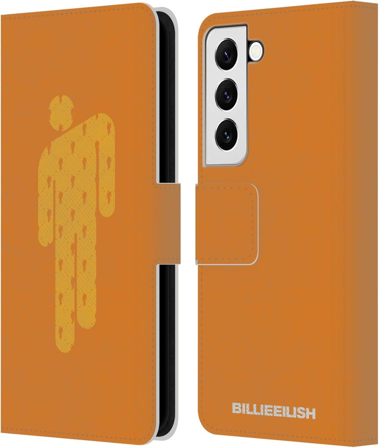 Head Case Designs Officially Licensed Billie Eilish Blohsh Orange Key Art Leather Wallet Case Compatible with Samsung Galaxy S22 5G