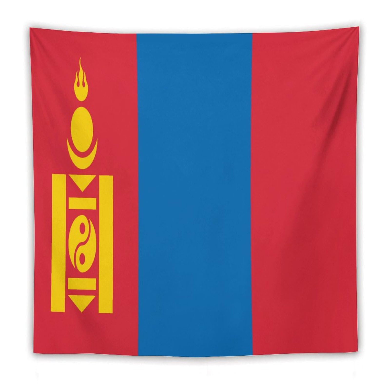 XingFox Mongolia Flag Tapestry Wall Hanging, National Flag Art Wall Decoration Tapestry, For Bedroom Living Room Dorm Home Decoration, 60"x60"