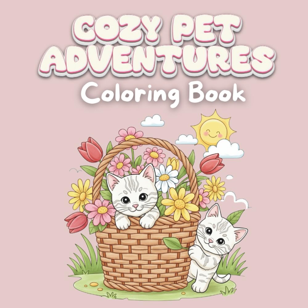 The Wonder Pages: Cozy Pet Adventures Coloring Book: 32 Relaxing Pages of Cats, Dogs, Rabbits, and Fun Pet Scenes for Kids & Adults (The Wonder Cozy Pages Coloring)