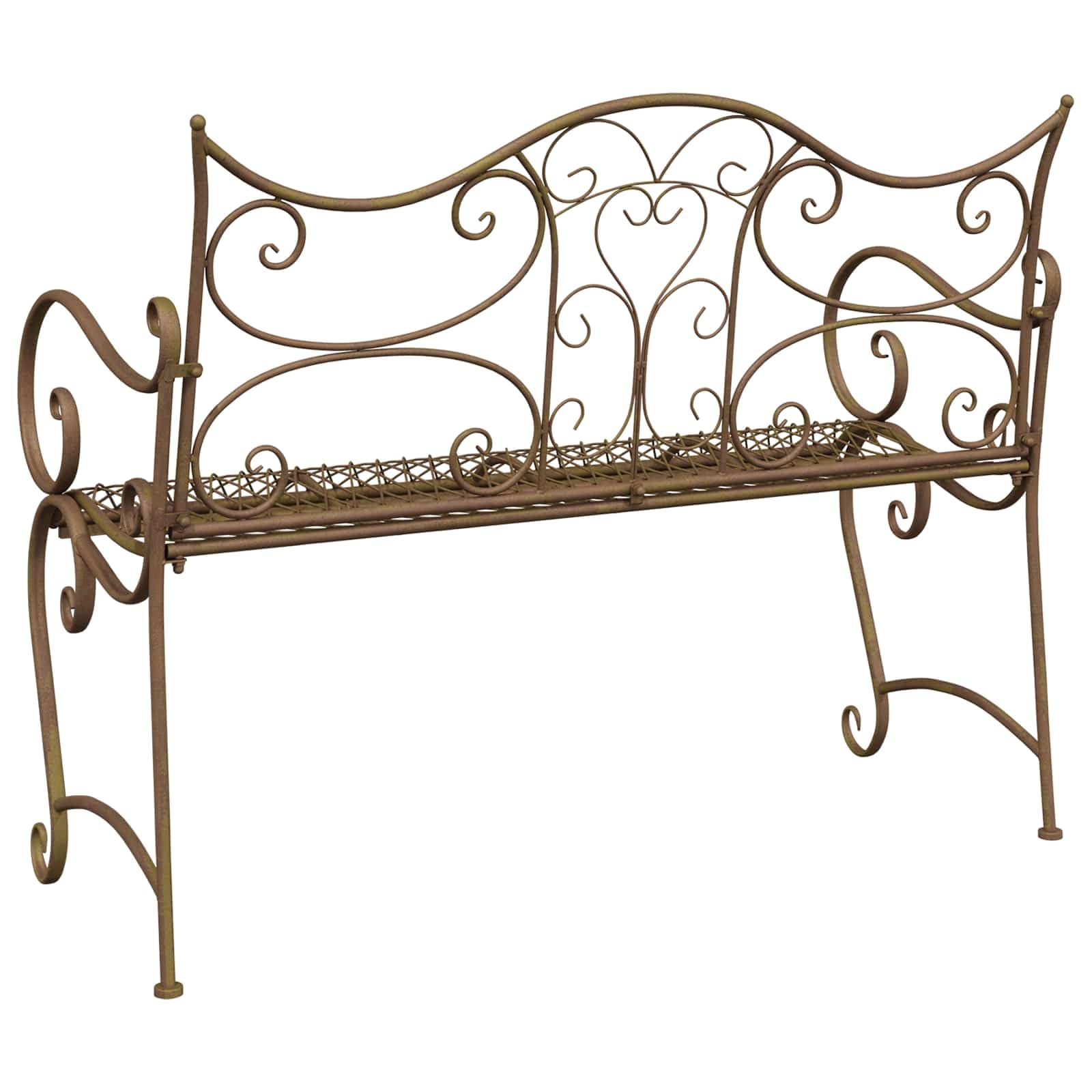 Fengshui Ławka stalowa 2-osobowa 114 cm antyczny brąz