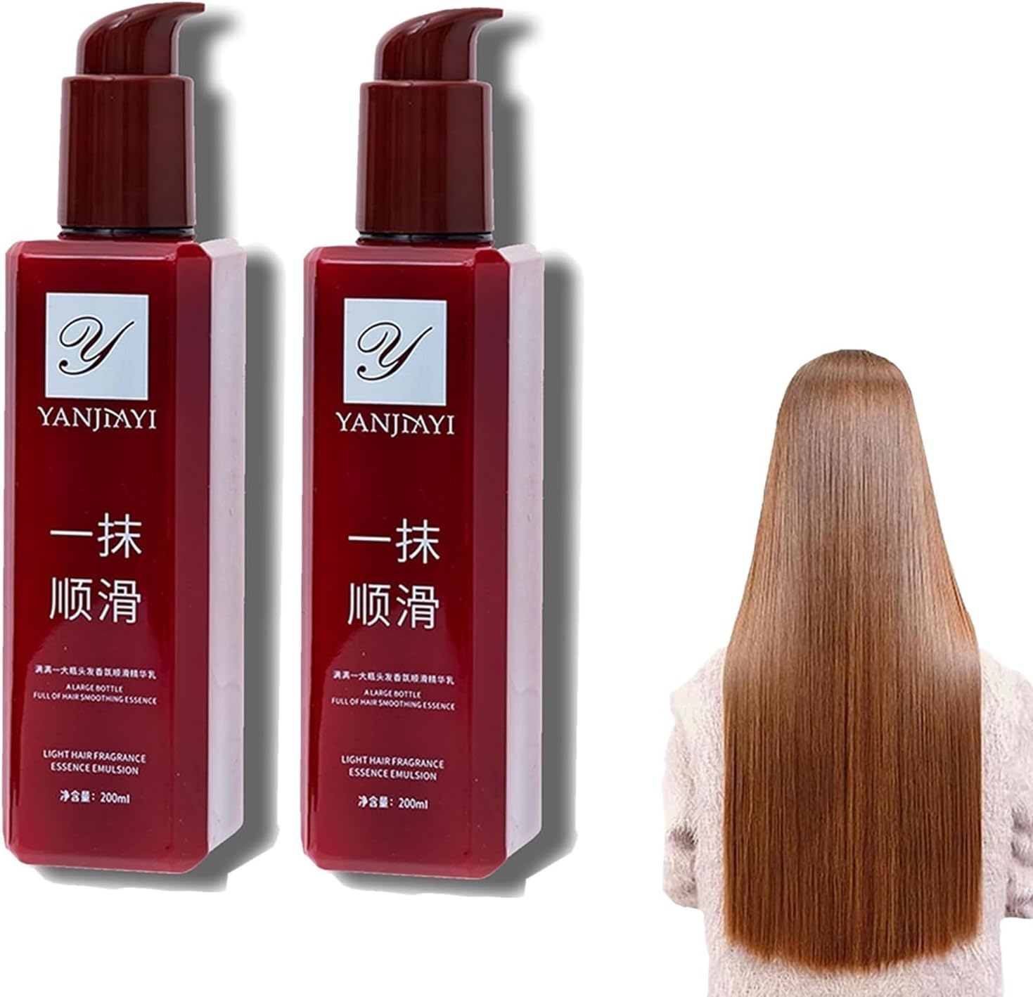 Smooth Hair Care Essence-A Touch Of Magic Hair Care, Nourishing, Moisturizing And Smoothing, Repairing Damaged Scalp And Hair Follicles, Clearing Debris, Suitable For All Skin Types 200ml (2 PCs)