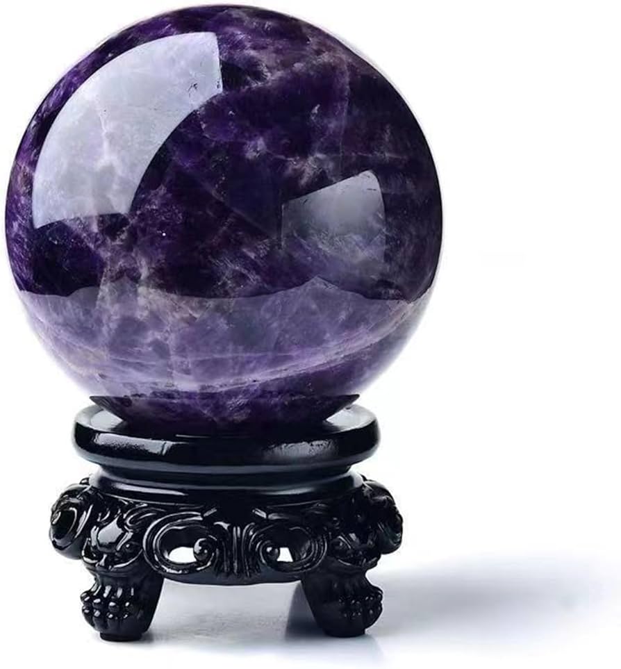 新品】高品質 大玉 アメジスト クリスタルボール 約直径10.5cm 木製台座 新品】高品質 大玉 アメジスト クリスタルボール 約直径10.5cm 木製台座