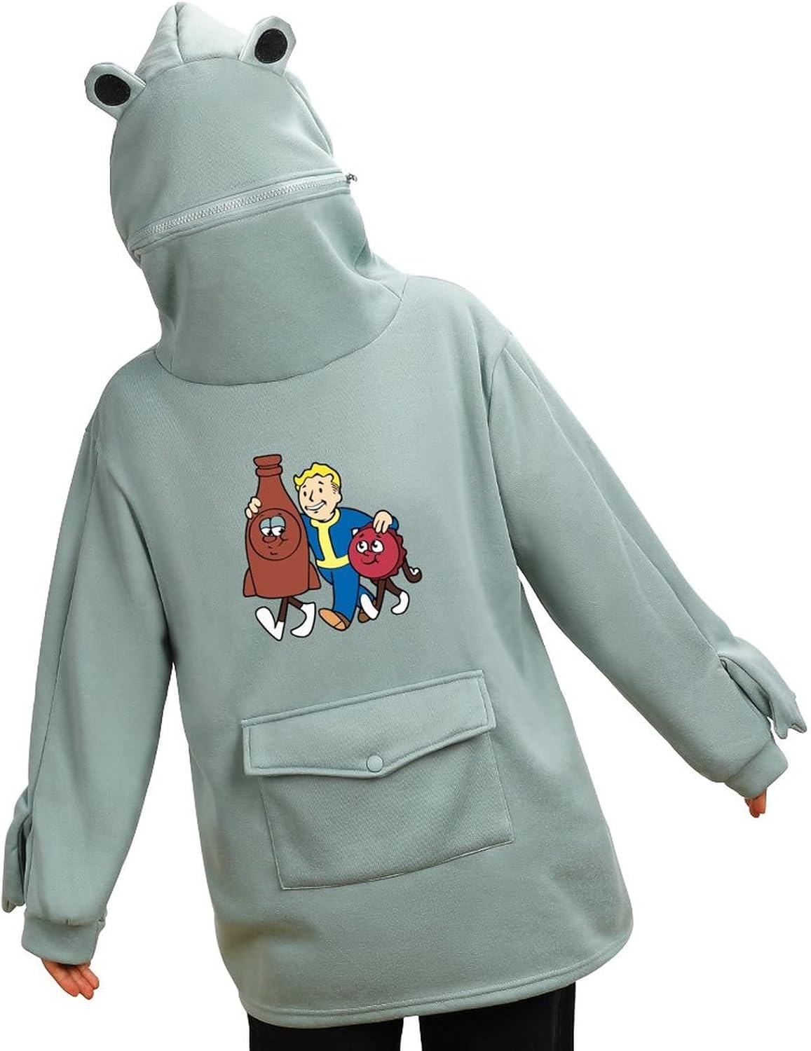 フォールアウト パーカー レディース かわいい カエル 長袖 トレーナー キュート アニマル型 韓国ファッション 萌え トップス ゆったり スウェット カジュアル フード付き プルオーバー キュート 普段着 お出かけ スポーツ Cafe Du Jardin Com