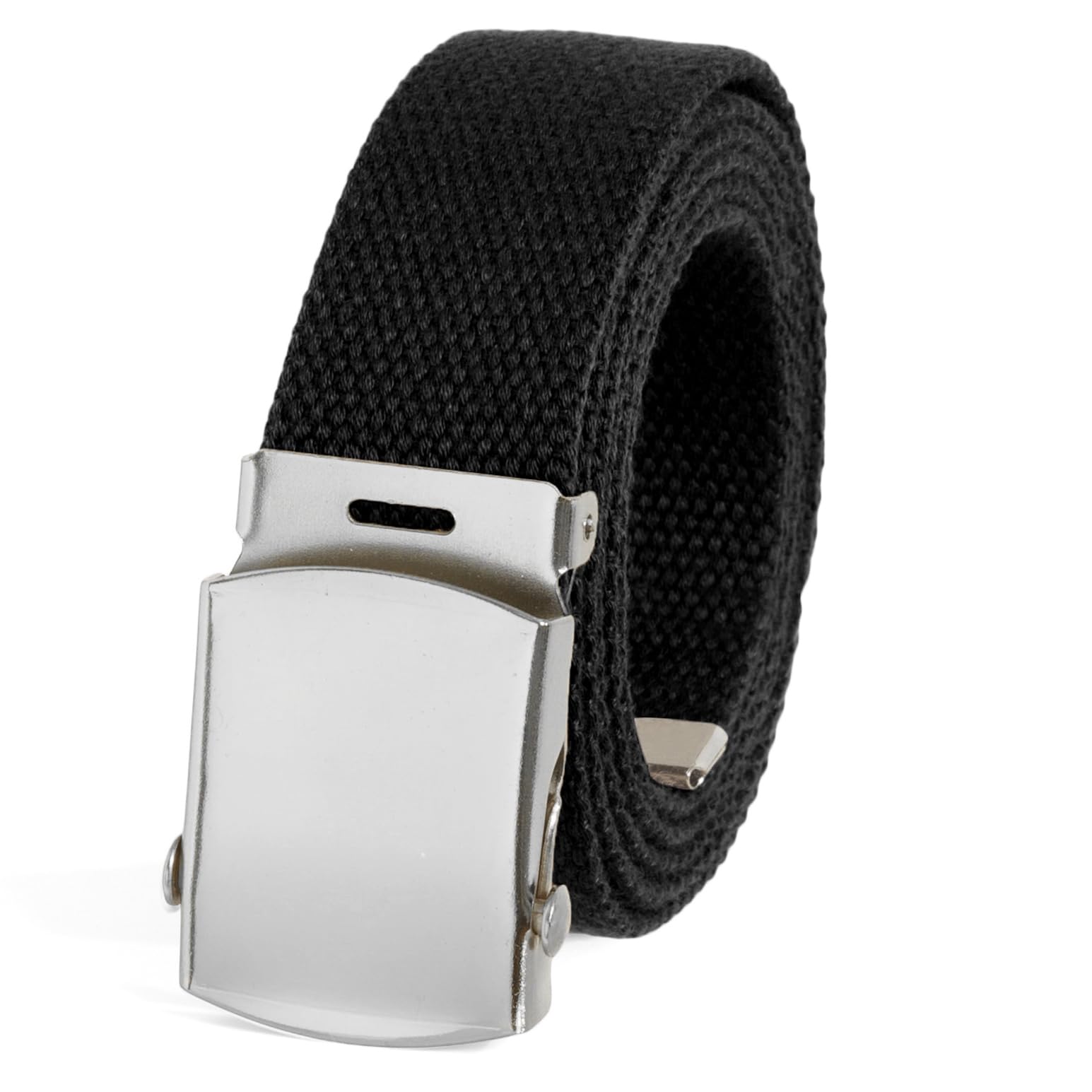 Canvas Web Belt with Chrome Buckle - 1.25" Wide and 50" Long Many Colors