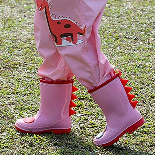 EnJoCho Kids Toddler Rubber Rain Shoes PVC Waterproof Rain Boot Non-Slip Cartoon Boots for Children Boys/Girls 3-9 Years2