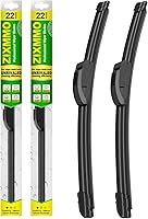 ZIXMMO 22" + 22" Premium All-Season Windshield Wiper Blades - J/U-Hook OEM Replacement for Chevy Silverado, Ford F-150, Ram 1500 & More (Set of 2)