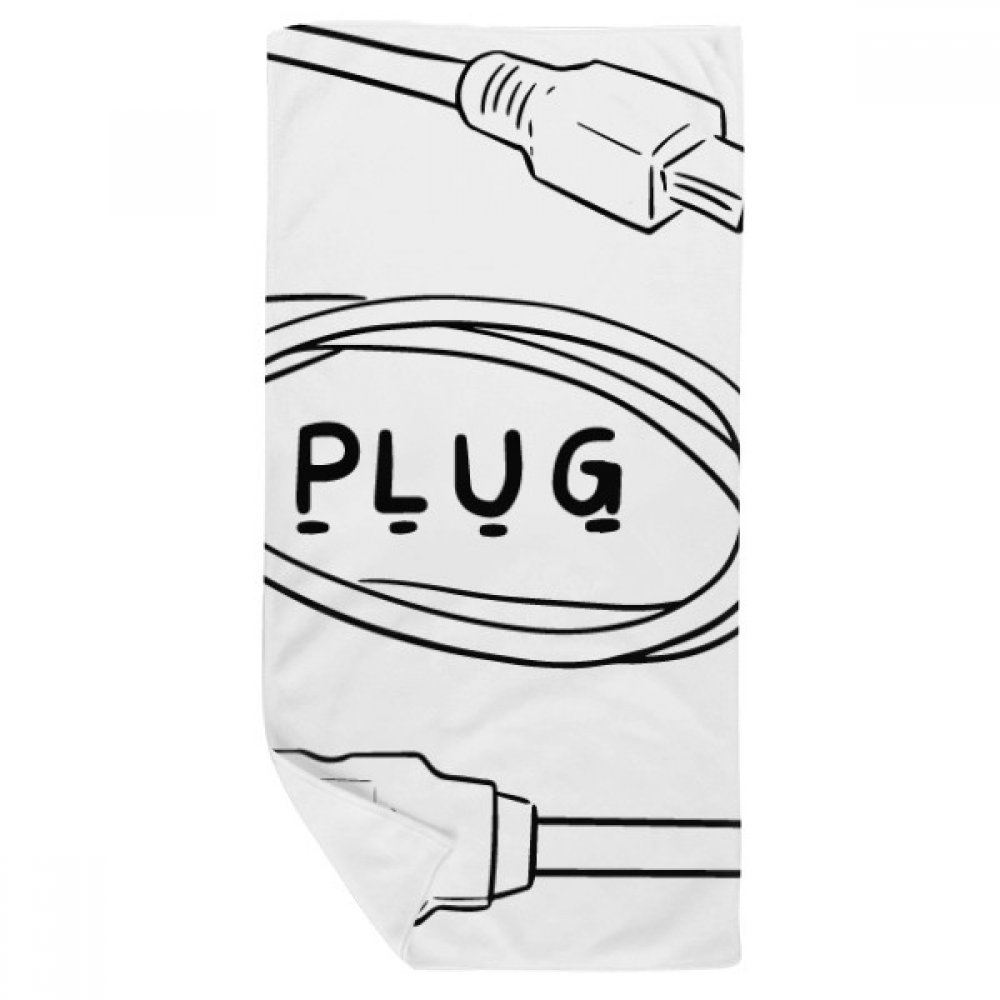 Serviette de bain USB ligne dessin 35x70cm multicolore douce en coton imprimé