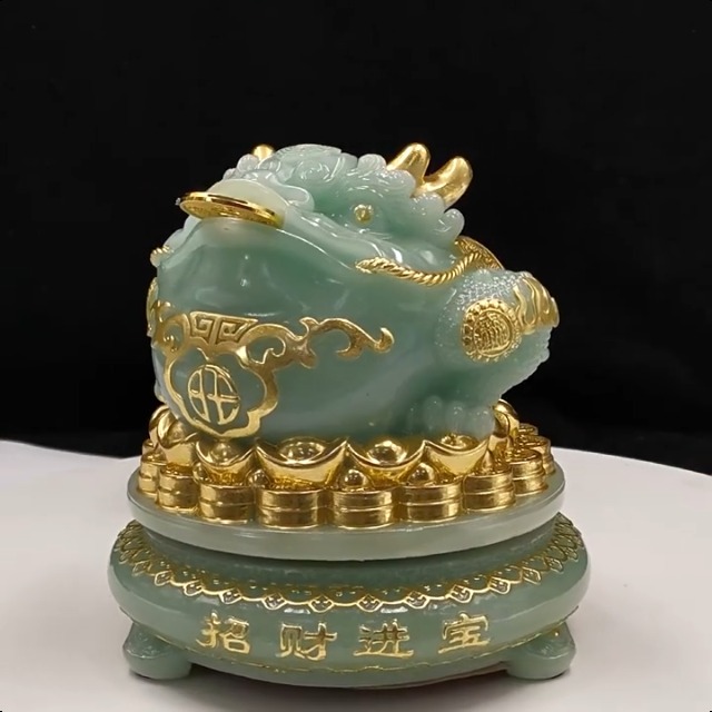 Amazon.com: (墨玉色树脂玉貔貅摆件玄关客厅招财貔貅工艺品fengshui Pi