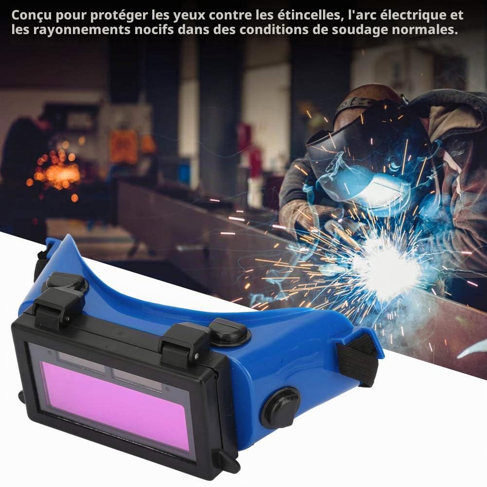 Casque Soudure Lunettes de soudage Assombrissement Automatique des Lunettes de Soudure soudeur lunettes de protection pour chantier de construction soudage électrique(Bleu)