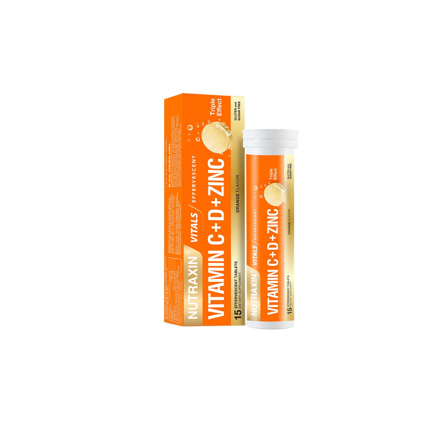 Nutraxin Vitamin C-D-Zinc 15 Efervesan Tablet Takviye Edici Gıda
