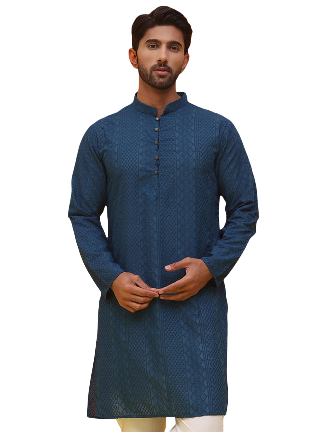 Embroidered Cotton Kurtas for Men-image-19
