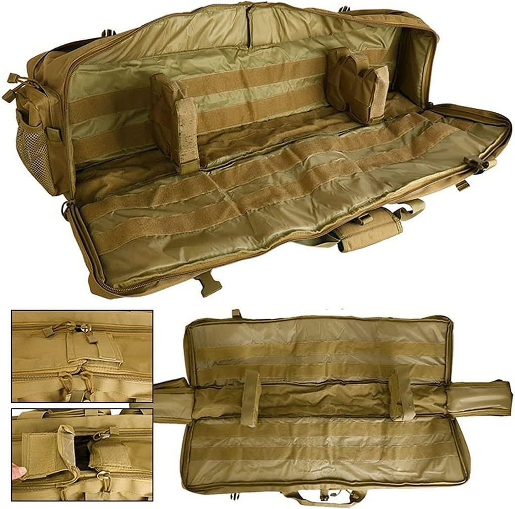 Bolsa Táctica Doble Larga para Rifle, Outdoor Bolsa De Pistola De Fusil M249 De 39 Pulgadas, Funda De Transporte CS Caza Tiro Paintball con Correa De Hombro Portátil