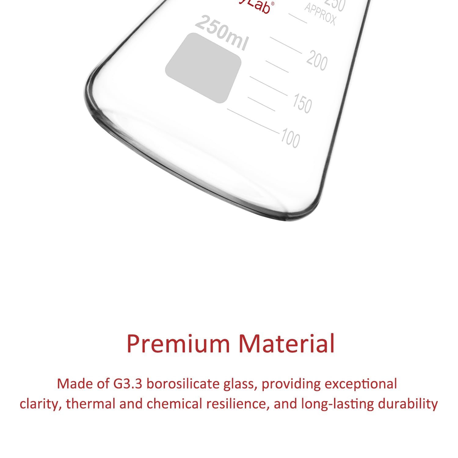 stonylab Fioles Erlenmeyer, Lot de 2 Fioles Erlenmeyer en Verre Borosilicaté à Col Étroit de 250 ml à Paroi Épaisse, Matériel de Laboratoire