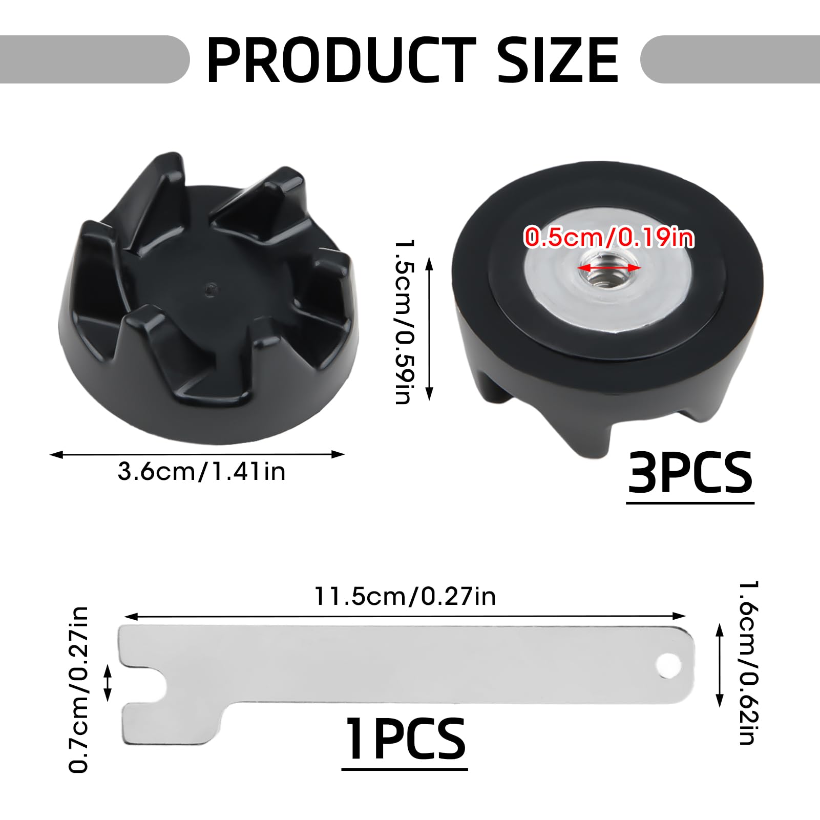 Lot De 3 Pièces Coupleur 9704230 Compatible Avec KSB5,Blender Engrenage Avec Outil De Suppression, Engrenages Pour Blender Kitchenaid,Pieces Détachées De Mélangeur