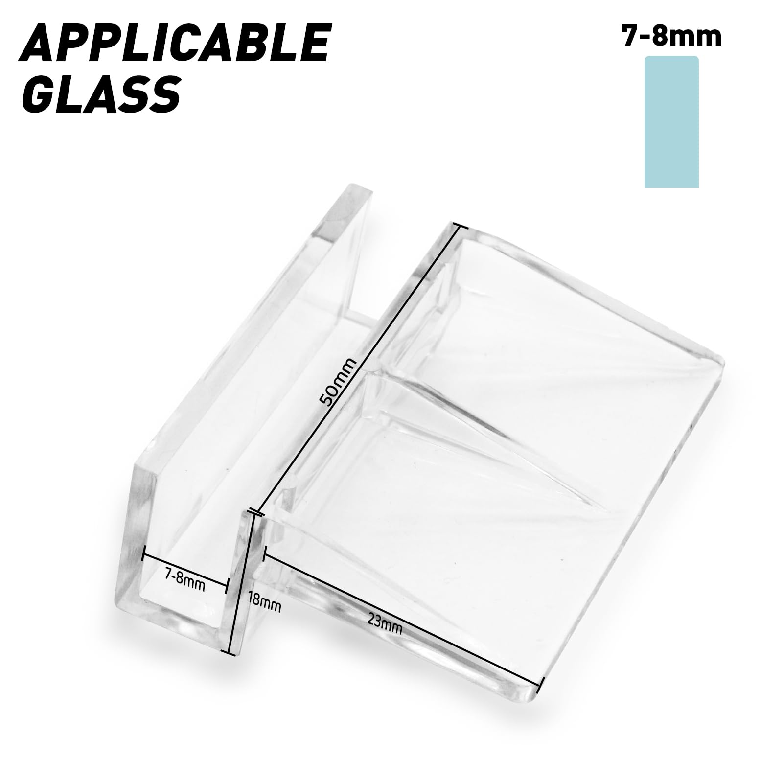 LINLAN 8mm 12 Pieces Aquarium Cover Bracket,Fish Tank Lid Clips Acrylic Aquarium Cover Clip Support Holder for Rimless Aquariums - Image 2