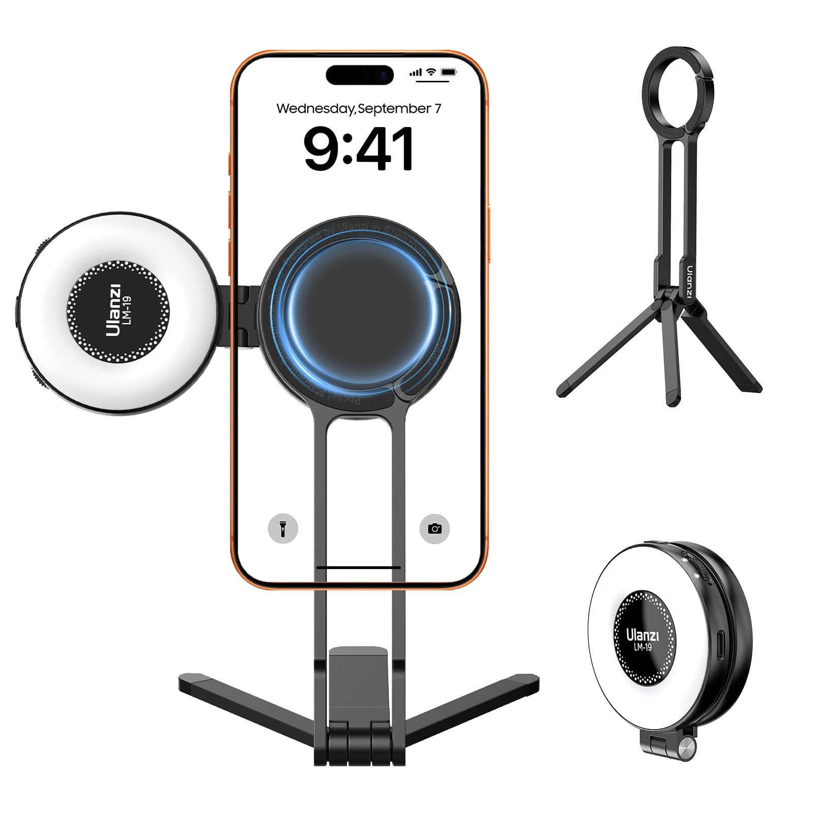 ULANZI Magnetic Phone Tripod Stand and Magnetic Selfie Light for iPhone-image-17