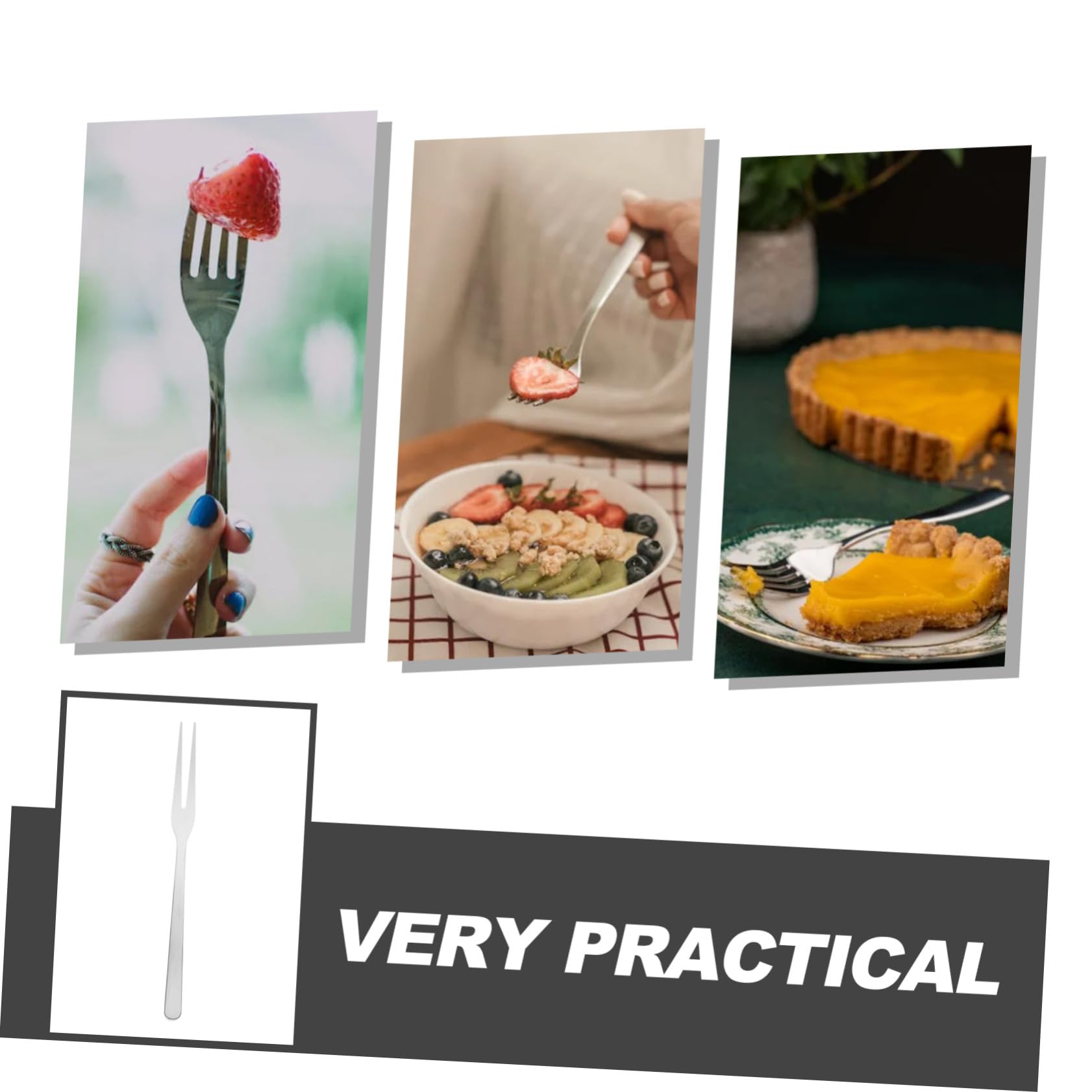 8 pezzi Forchette Dessert in Acciaio Inox da Forchettine Piccole per Frutta Antipasti e Insalate Riutilizzabili e Resistenti per Famiglia e Eventi
