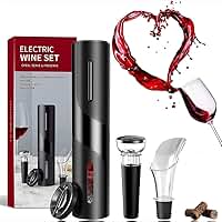 Kit Abridor de Vinho Elétrico de 4 Peças Com Saca Rolha Automático Bico Dosador Cortador de Lacre Rolha a Vácuo Cortador de Lacre Premium