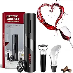 Kit Abridor de Vinho Elétrico de 4 Peças Com Saca Rolha Automático Bico Dosador Cortador de Lacre Rolha a Vácuo Cortador de Lacre Premium