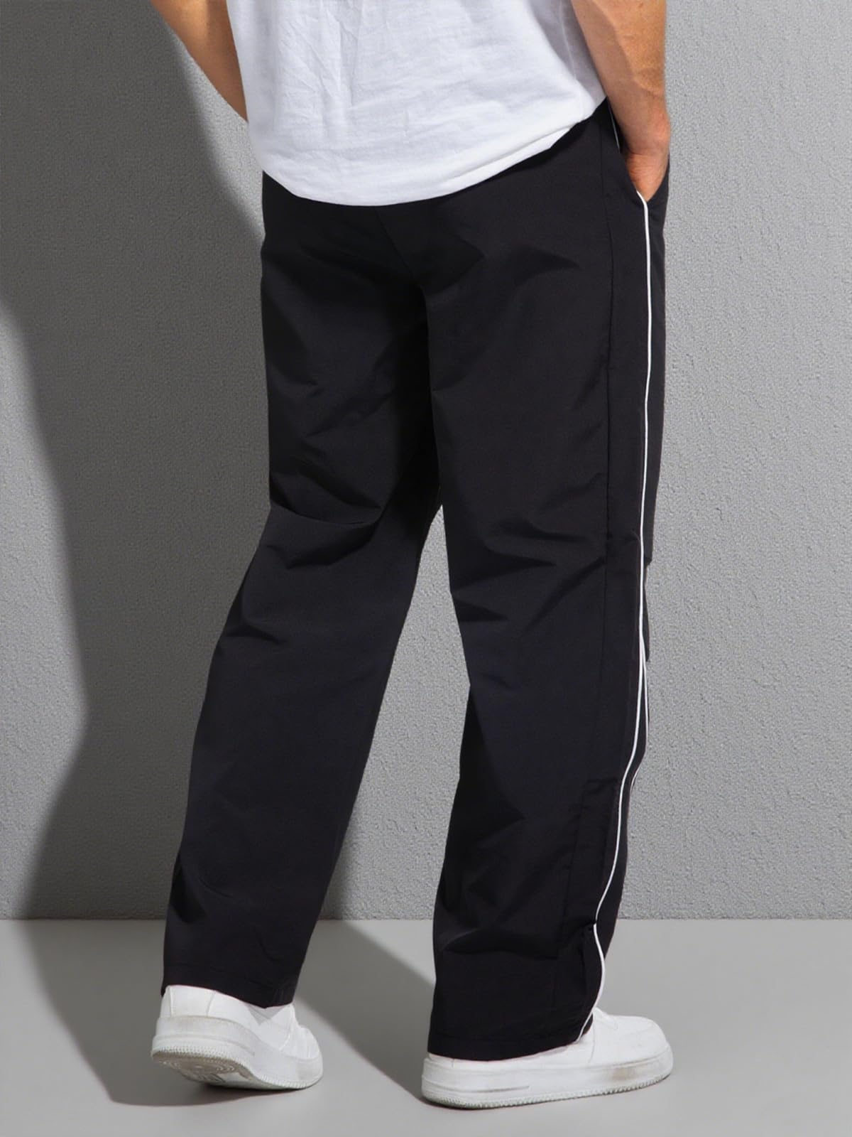 HAWILAND Pantalon de jogging baggy pour homme, long, léger, large, avec poches, pour le sport, la gym, le fitness