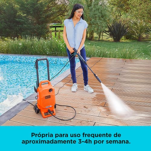 Black Decker Lavadora de Alta Pressão, Elétrica,com Rodas, Função Auto Aspirante, Modelo BEPW1800T,