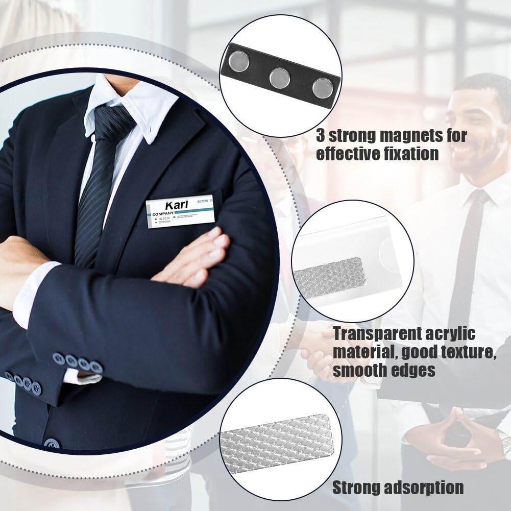 Targhette Magnetiche Porta Badge 10 Pezzi con 3 Magneti Al Neodimio per Giacche