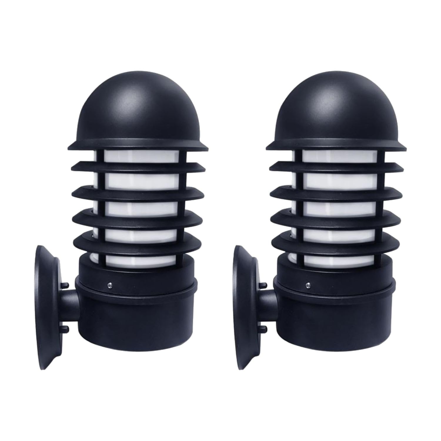 First Choice Lighting Set Of 2 MasonBlack Louvred Outdoor Wall Lights from B&Q