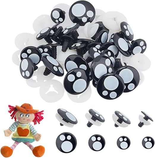 PH PandaHall Big Safety Eyes 40 Sets Crochet Eyes Amigurumi Eyes Stuffed Animal Eyes Kawaii Eyes Craft Eyes with Washers for Puppet Teddy Bear Crochet Plush Animal Making 18/20/23.5/30mm