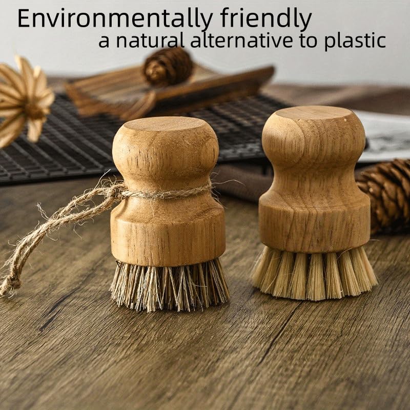 Nicklin - Brosse Vaisselle Bambou 2Pcs - Poils Sisal - Pour Casseroles, Légumes, Éviers - Nettoyage Écologique