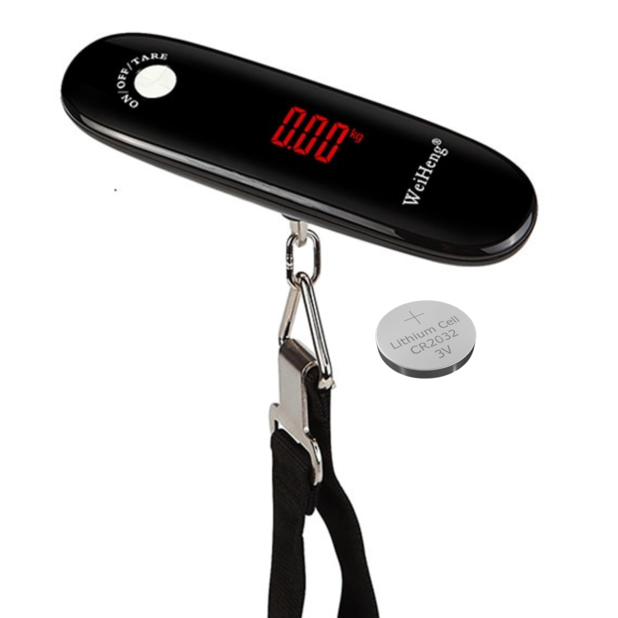 GenericAWWAL Digital Luggage Scale, Portable Handheld Baggage Electronic Scale, Suitcase Scale w/Tare, 110lbs/50kg/7.87st Capacity, Hanging Luggage Weight Scale for Travel - Battery Included (Black)