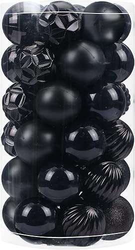 ZHMTang - Bolas de Navidad de 41 quilates 1.57 pulgadas (40 mm, negro)