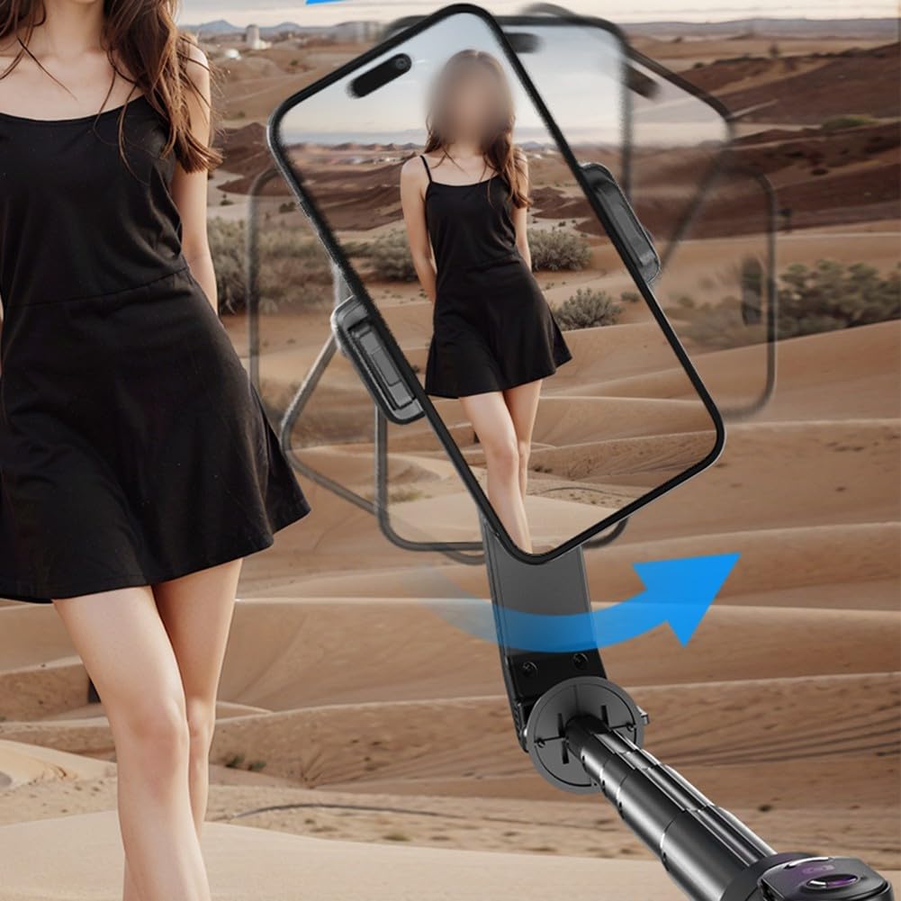 Stabilisateur de cardan pour smartphone - Trépied extensible à 360° avec lumière de remplissage pour selfie - Image intelligente VLOG Sho-oting
