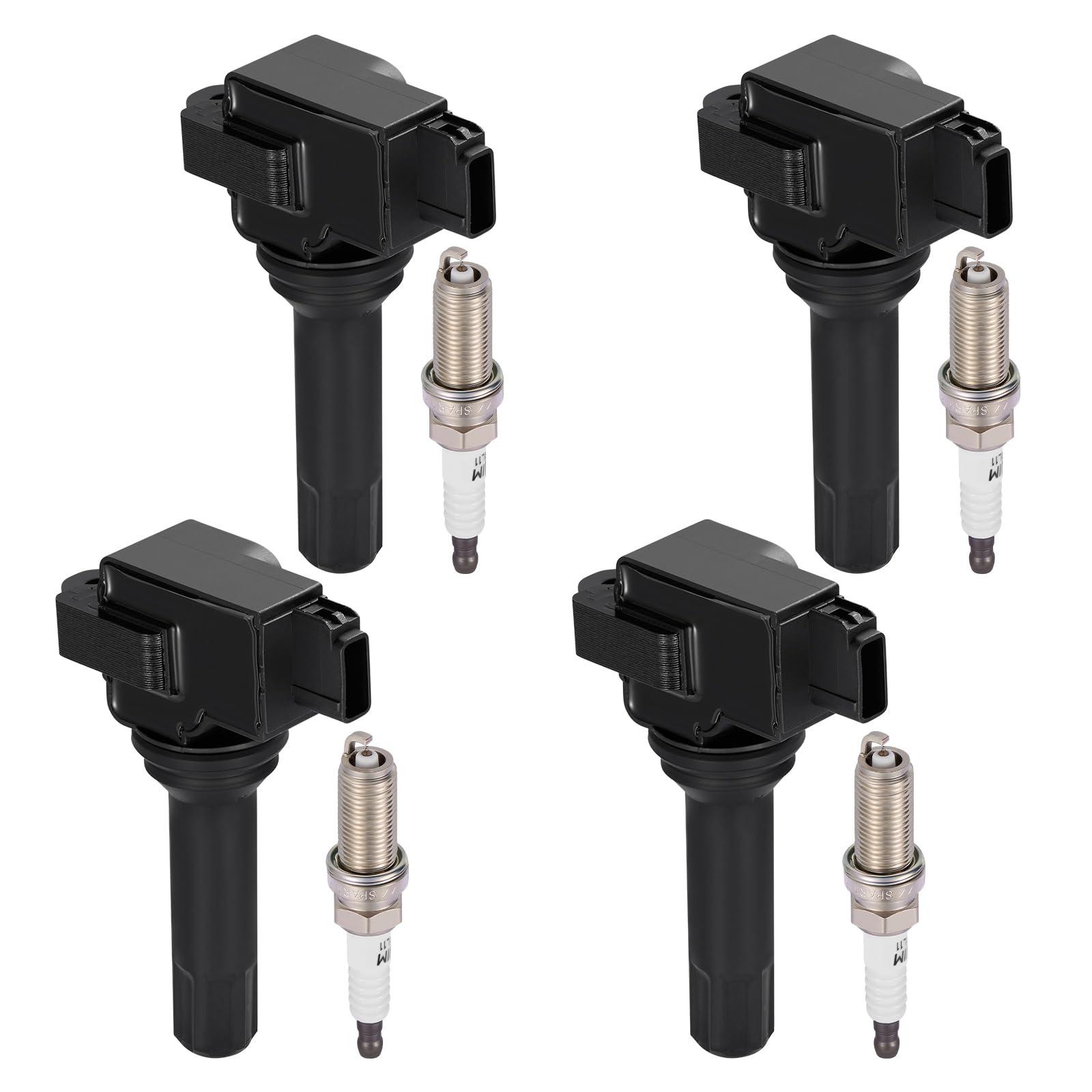 BDFHYK 4 Ignition Coil Pack UF664 and 4 Iridium Spark Plug 93501 Compatible with Subaru 2011-2012 Forester 2.5L H4, 2012 Impreza 2.0L H4 Coil for GN10726 C876 22433AA630