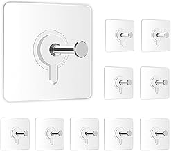Zulaxy Photo Frame Hooks for Wall Without Drilling, 10 Pack Self Adhesive Hooks for Wall Heavy Duty Strong Nail Free for Hanging Photo Frame (Hanging Hook, Transparent) Stainless Steel