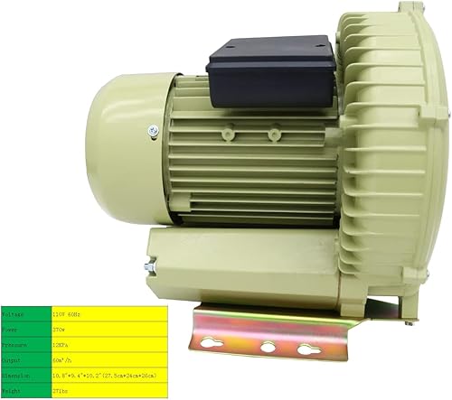 Miniatura 4 de INTBUYING Bomba industrial 110V 60HZ del ventilador de aire del vórtice del tanque de peces del estanque de los mariscos de la acuicultura