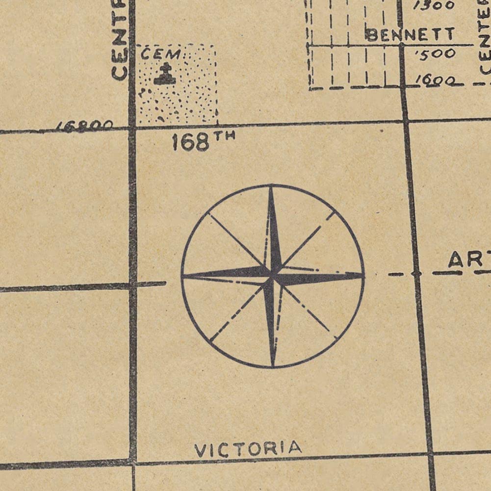 Vintage 1946 Compton California Map Art Print - 24x24 Inch Retro Wall Decor